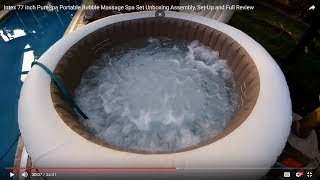 Intex 77 inch PureSpa Portable Bubble Massage Spa Set Unboxing Assembly, Set-Up and Full Review