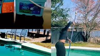 Pool cleaning: 6 in 1 Clorox Pool & Spa Shock Xtra Blue while quarantined #Pool #Clorox #Quarantine