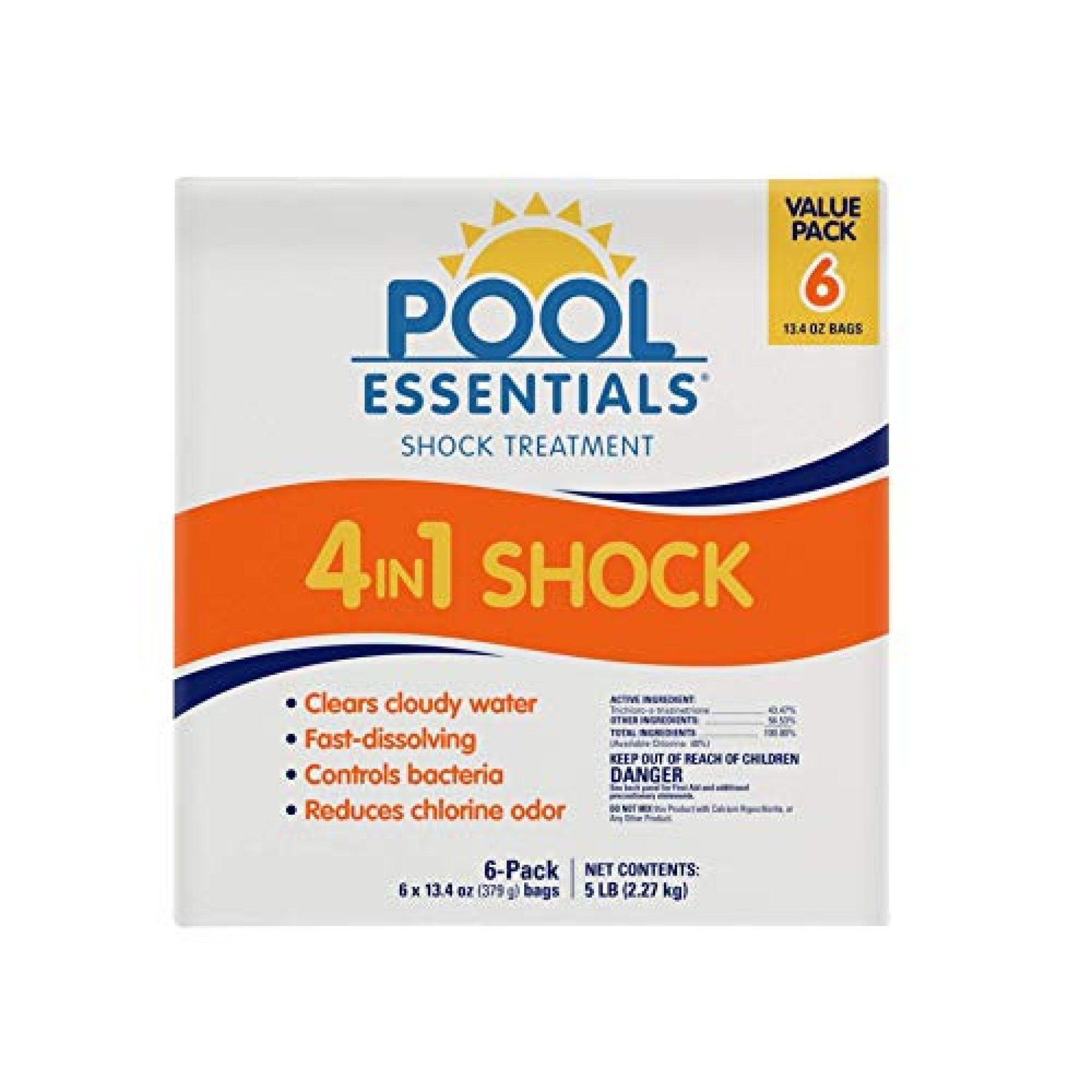 Pool Essentials Shock Treatment 6 Pack (13.4 oz Bags) - PoolWorth.com