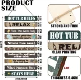 Tatuo Hot Tub Rules Wood Sign Funny Review